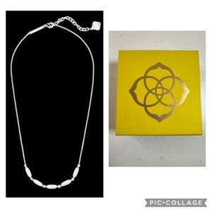 EUC Kendra Scott Fern Short Strand Silver 16” Necklace Minimalistic Style
